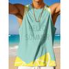 Summer Round Neck 3D Palm Leaf Printed Top Fashionable Casual Hawaiian Beach Sleeveless Vest Men's T-shirts