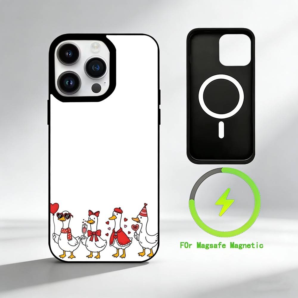 Minimalist cartoon festival duck Phone Case For iPhone 17 16 15 14 13 12 Pro Max Plus for Mirror Wireless Magnetic Cover