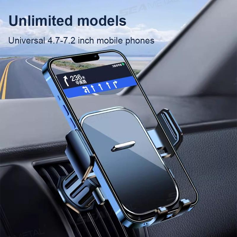 SEAMETAL Gravity Car Phone Holder Air Vent Hook Clip Adjustable 360 Rotation Vent Clip Car Phone Holder Mount