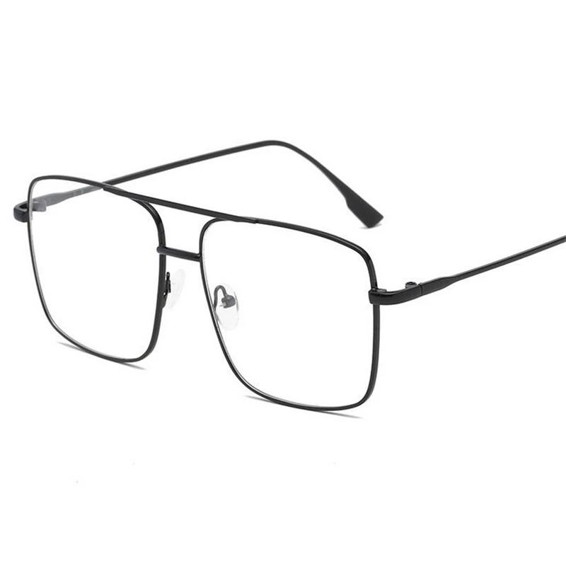 Металлические легкие очки с большой оправой Ретро плоские солнцезащитные очки для мужчин женщин Модные классические однотонные очки