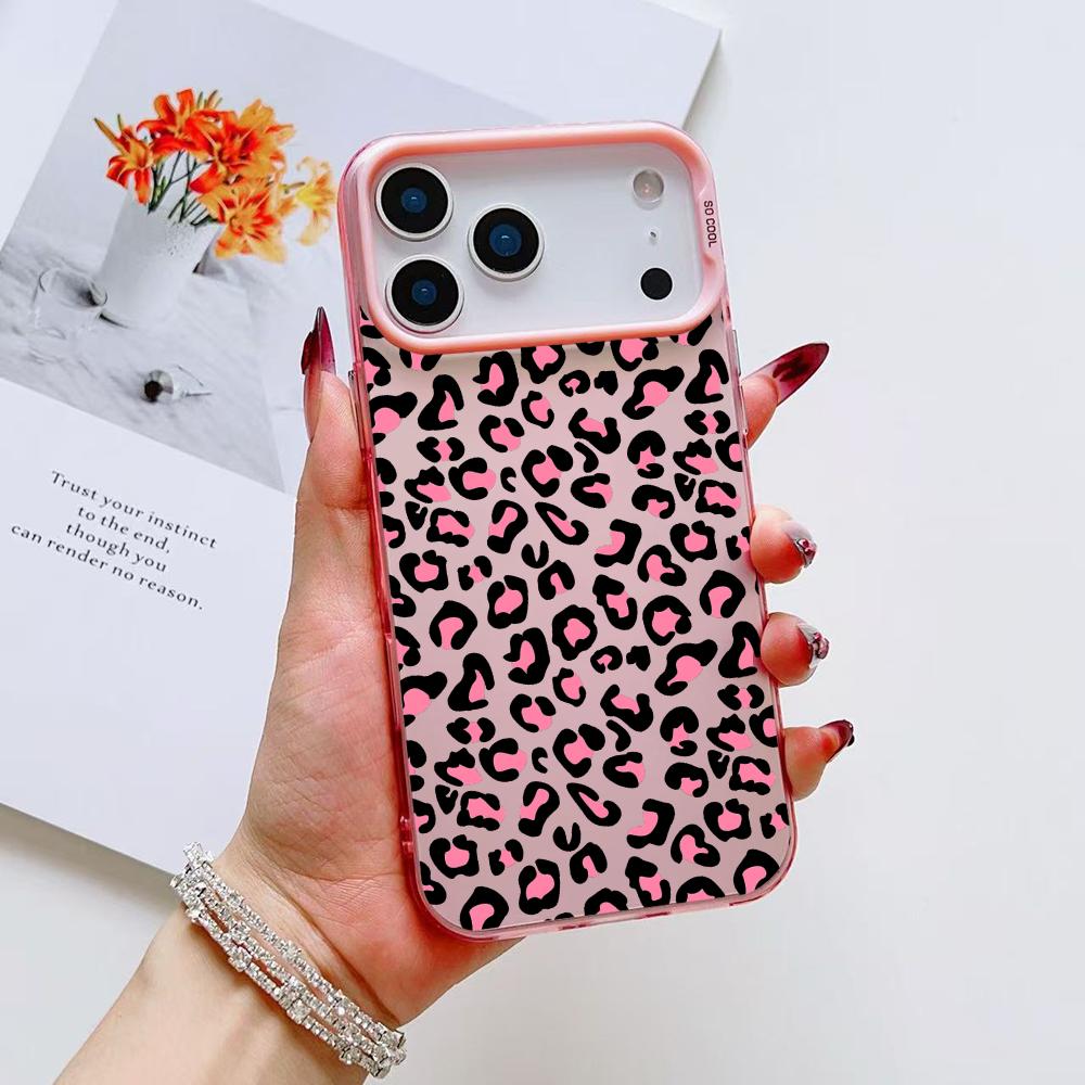 INS Чехол для телефона с леопардовым принтом для iPhone 17 16 15 14 13 12 11 Pro Max Air Матовый Лазерный Аврора Ударопрочный Funda