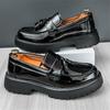 Fashion New  Designer Men's Lightweight Black White Mix Tassels Loafter Height Increasing Casual Shoes  Walking Sneakers Zapatos Hombre