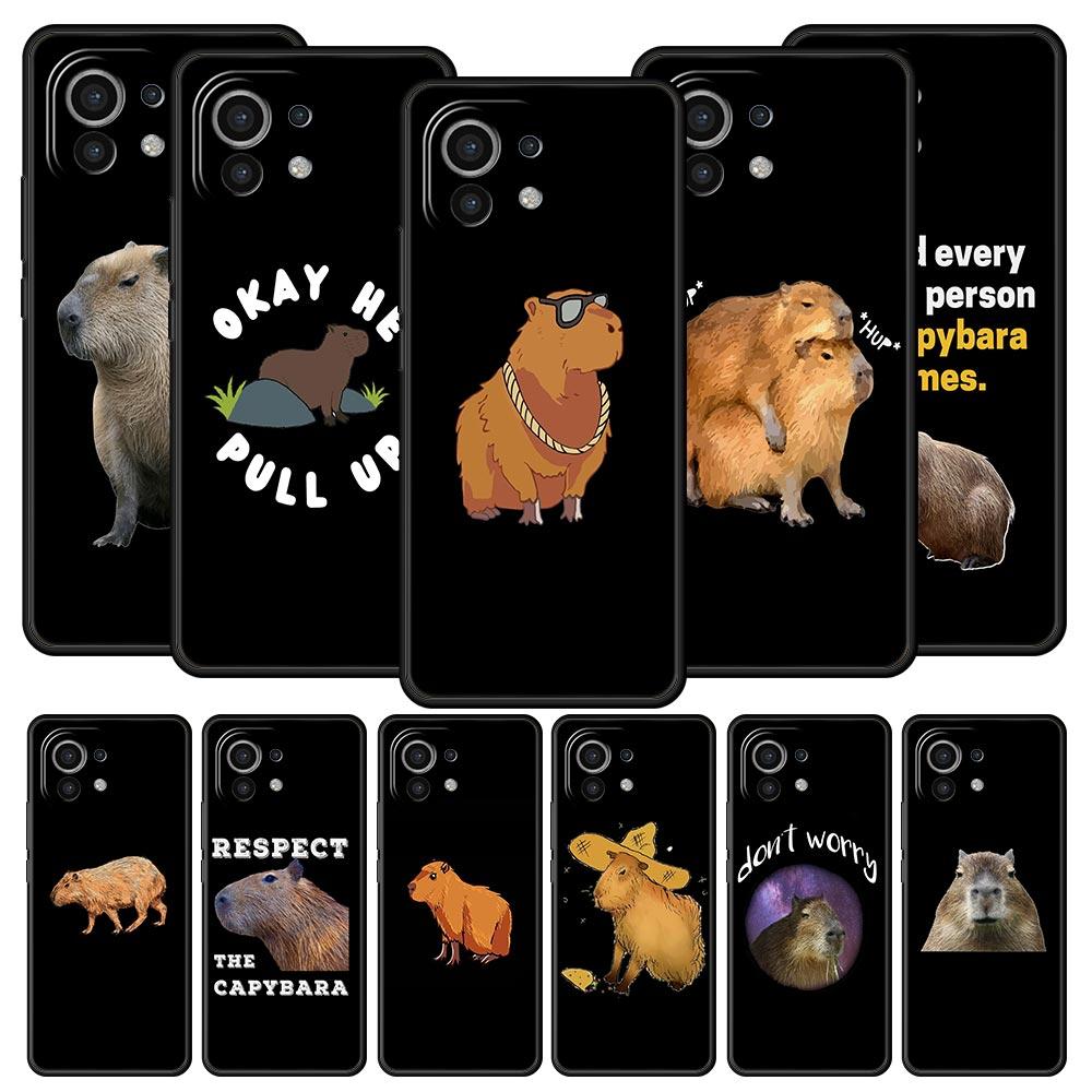 Cute Cartoon Capybara Luxury Phone Case For Xiaomi 12T Pro 12 13 11 Ultra Mi Note 10 Lite 10T 5G 11X Pro 11T 9T Soft Cover Coque