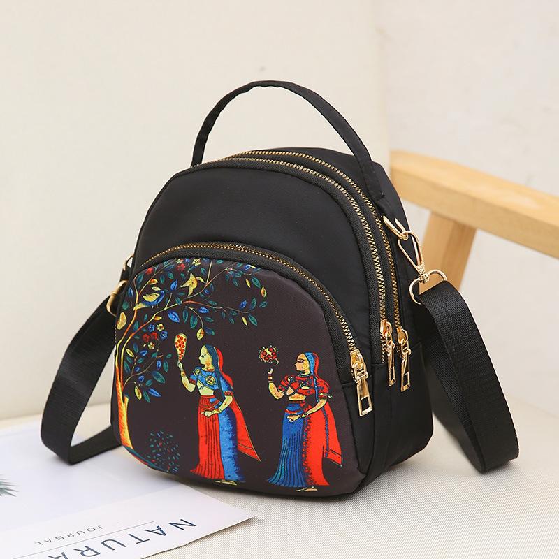 Three-purpose Ladies Shoulder Multi-Purpose Mini Small Backpack Oxford Cloth Messenger Bag