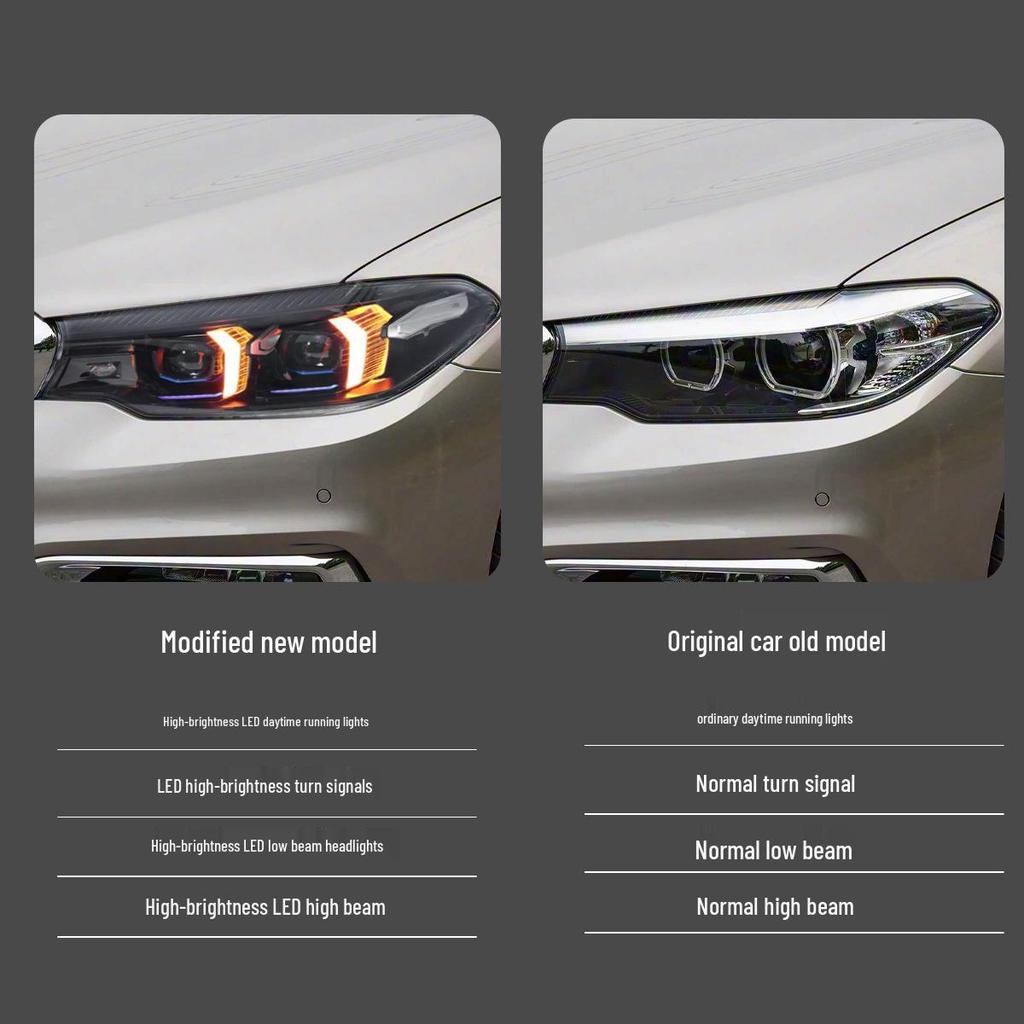 18-23 BMW 5 серии G30 G38 Блок-фара с новыми Дневными ходовыми огнями «Клыки» и Поворотниками