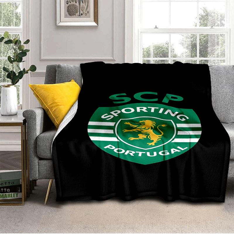 Sporting Cp Crest Emblem Blanket Suitable for Sofas, Beds, Offices, And Camping - Perfect Gift for Halloween Christmas
