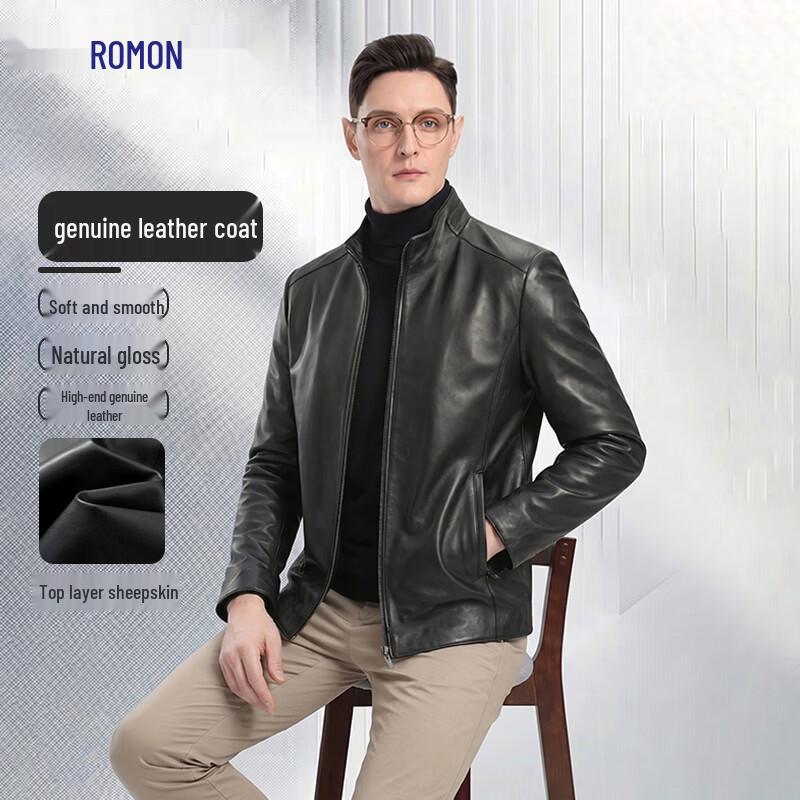 Мужская кожаная куртка Luo Meng, первый слой, натуральная овчина, в стиле business casual