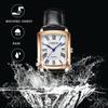 Watch Leather Leather Belt Roman Alphabet Analog Display Calendar 3ATM Waterproof Square Popular Antique Watch Business Casual Black Birthday