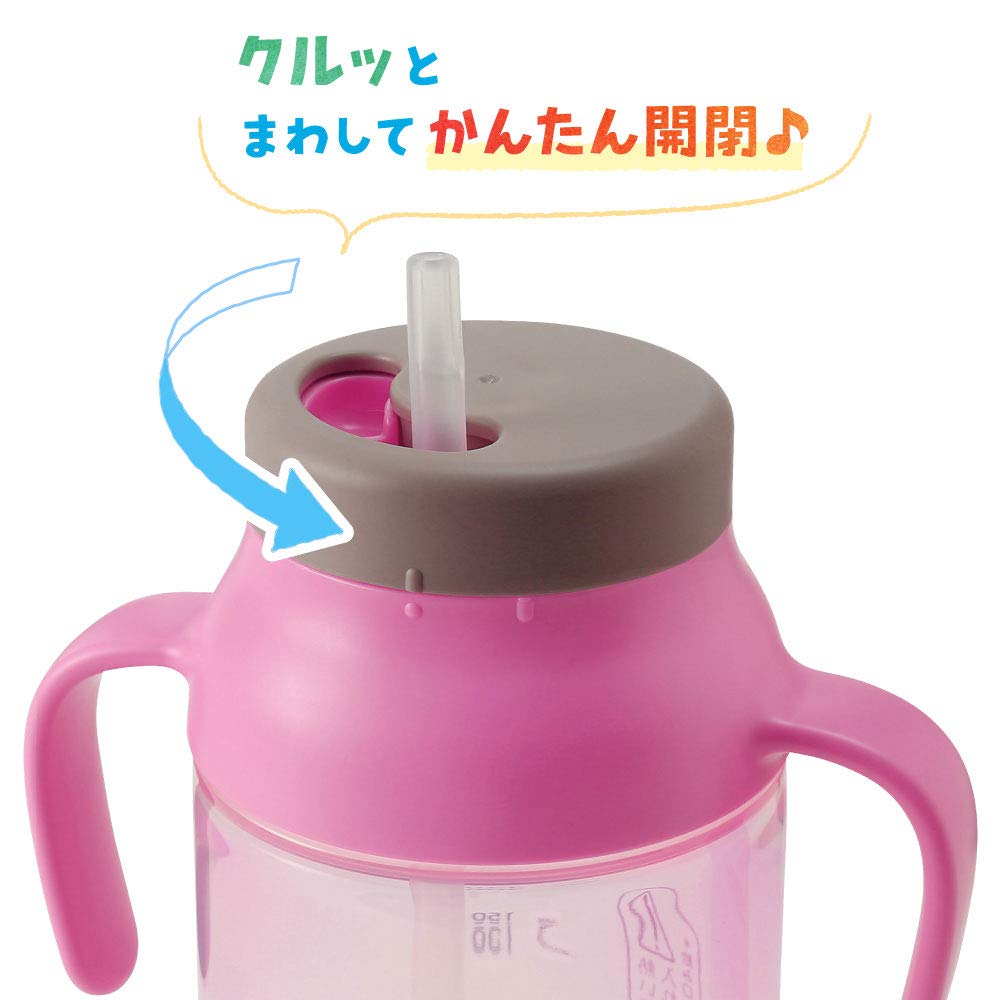 PIGEON Pigeon Бутылочка с трубочкой Kurutto Динозавр