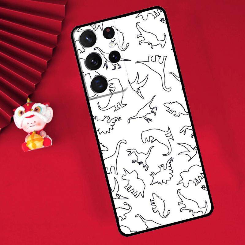 Cute Dino Funda For Samsung Galaxy S24 S23 S22 Ultra Plus S20 S21 FE S8 S9 S10 Note 10 20 Ultra Case