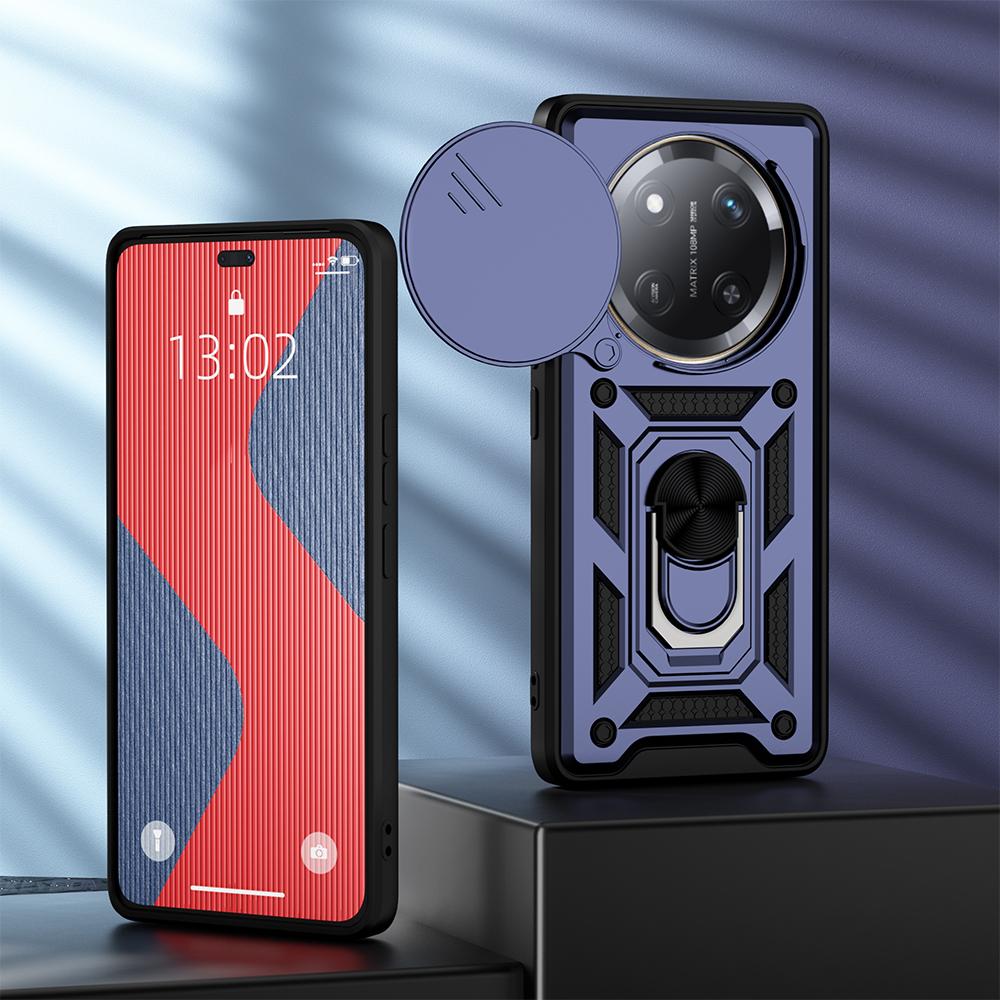 KEYSION Противоударный чехол для HONOR X9c 5G Slide Camera Защитное кольцо Подставка для телефона Задняя крышка для Huawei Honor Magic 7 Lite 5G