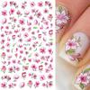 3D цветок бабочка стикер для дизайна ногтей элегантный лист цветочный дизайн наклейки для дизайна ногтей DIY маникюрные украшения