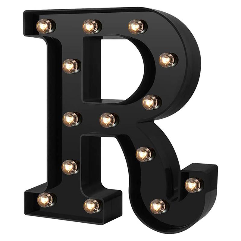 LED Black Letter Light 26 English Night Light Large Luminous Alphabet Lights Wedding Modeling Lamp For Party Birthday Home Bar