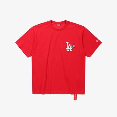 New Era Mlb La Dodgers Кольцо Чемпионов Футболка Ярко-Красный 15147551