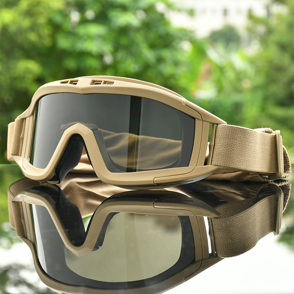 Tactical Goggles Anti Fog Military Glasses For Cycling Hunting Weeding Khaki