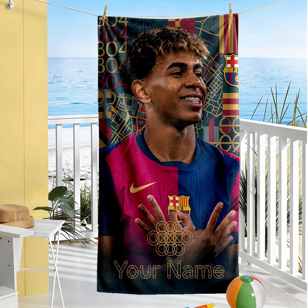 Lamin Yamal Customizable Name Beach Towel Super Soft Absorbent