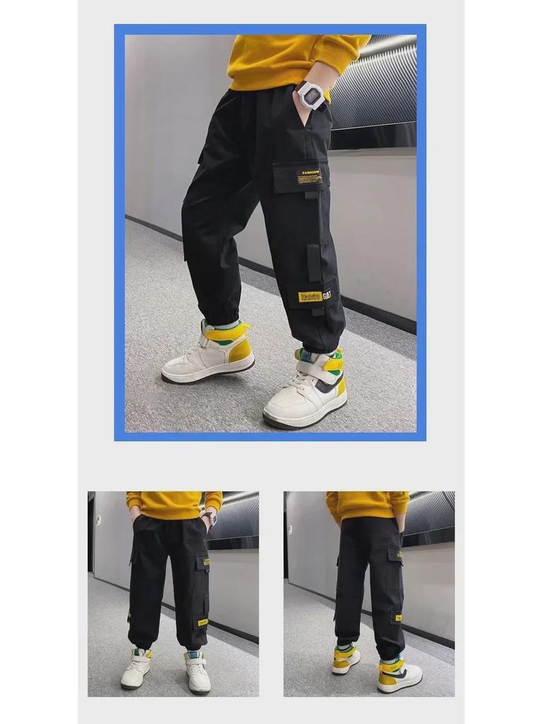 Повседневные брюки для мальчиков весна/осень 2023 г. — стильные детские брюки среднего и большого размера