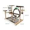 Stable Pet Parrot Training Stand Parrot Bird Training Stand Bird Cage Perch with Feeding Cups Swing Standing Wood Toy
