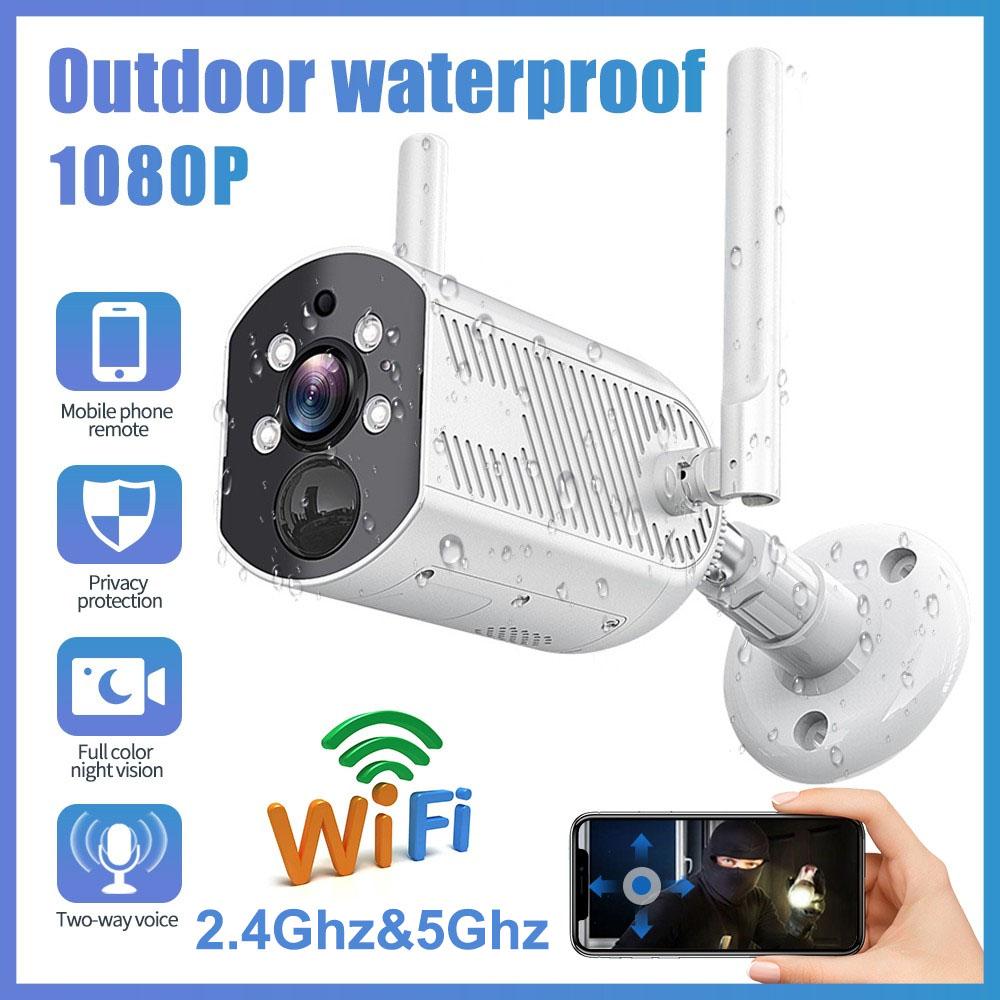 2-мегапиксельная 1080P WIFI уличная IP-камера Водонепроницаемая 5G Водонепроницаемая беспроводная пулевидная камера CCTV App View Камера наблюдения ночного видения Обнаружение человека