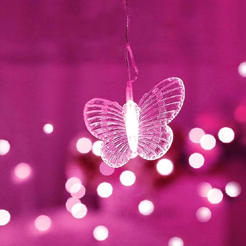 Занавеска Бабочка Гирлянда Светодиодная USB Гирлянда с пультом дистанционного управления Спальня Патио Вечеринка Свадьба Праздник Рождество Декор