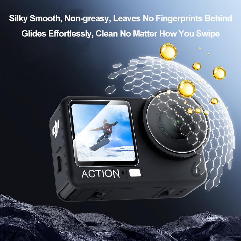 For DJI Osmo Action 6 Action 5 Pro 4 Screen Protector Tempered Glass Lens Cap Storage Case for DJI Action 4 5 6 Accessories