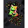 2 Pcs Girl's Glow-in-the-dark Effect Cat Pattern Short T-Shirts & Shorts Pajama Set,