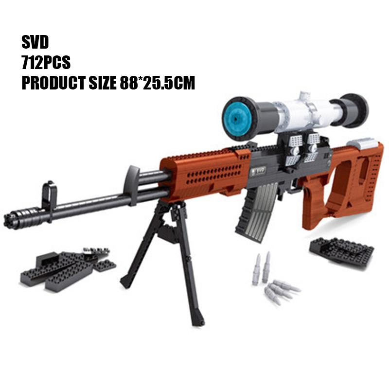 Пистолет Ausini AK47, револьвер, пистолет-пулемет, снайпер, WW2, военная армия, спецназ, модель оружия, строительные блоки, строительные игрушки