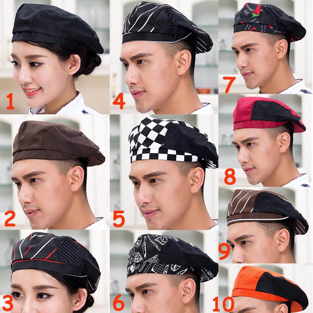 Mesh Men Women Work Wear Bake Hotel Breathable Cook Beret Waiter Cap Kitchen Tools Chef Hats