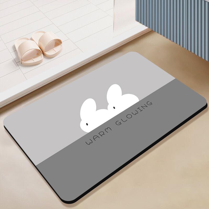 Nordic Simple Ванная комната Противоскользящий коврик для ванной комнаты Водопоглощающий быстросохнущий коврик для ног Износостойкий коврик для двери туалета с диатомовой грязью