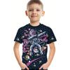 Летний топ с круглым вырезом и принтом 3D-астронавта, модные и повседневные детские футболки с короткими рукавами для мальчиков