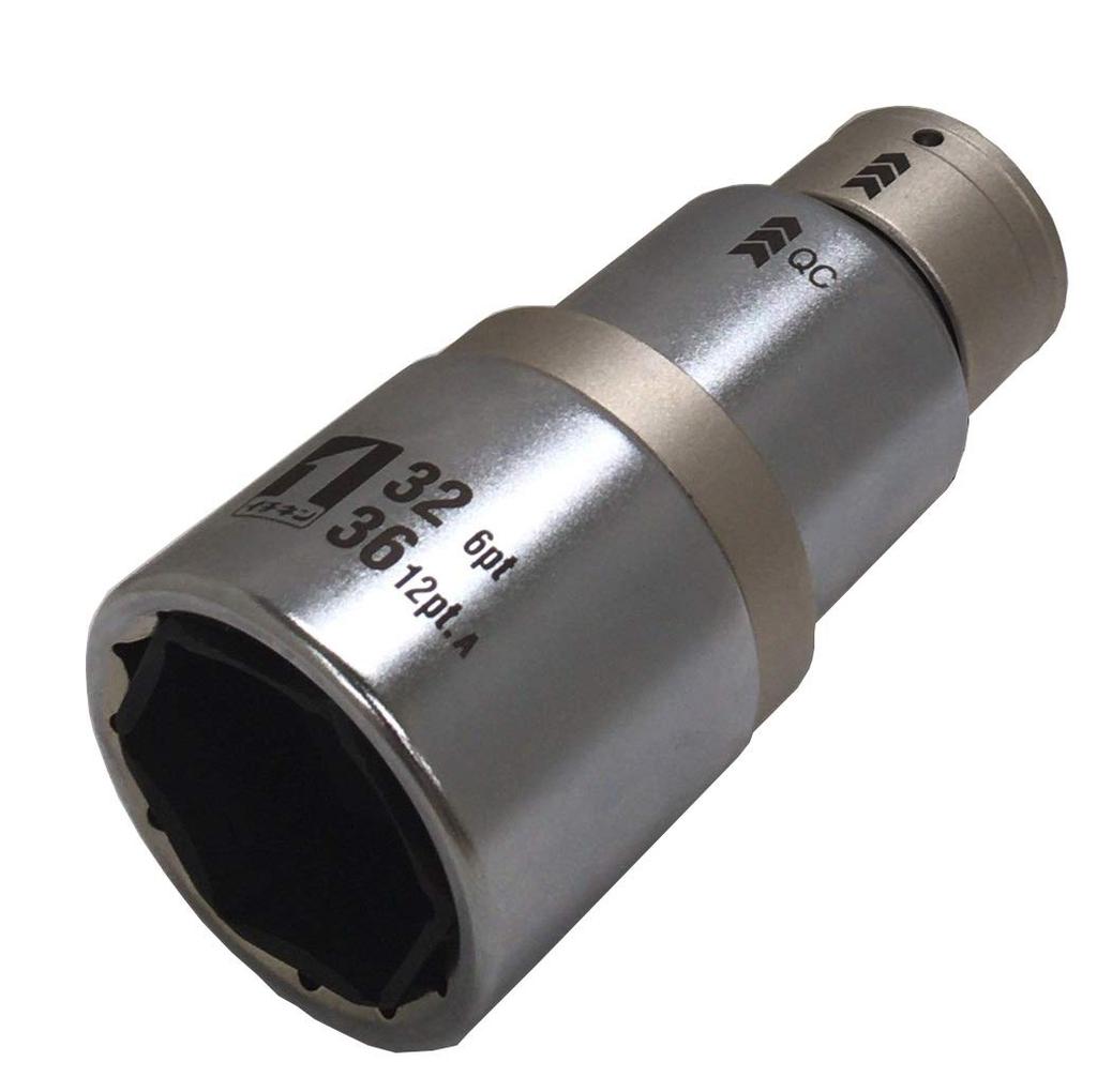 Ichinen Access MUST TOOL Socket QC Socket Double 19850 Drive Inslide IM-4W3236I-612K 32/36mm 6/12-point Size 12.7mm (4min)