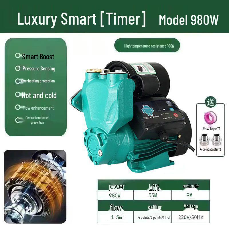 Silent Automatic Self-Priming Water Booster Pump for Shower & Tap, 220V