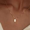 Крошечный квадратный AZ с подвеской в ​​виде алфавита, ожерелье для женщин, цепочка на ключицу, ожерелье из нержавеющей стали с буквенной буквой, воротник, ювелирные изделия