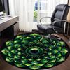 1pc Mandala Green Pattern Carpet for Office Non Slip, Round Carpet, Soft & Comfortable, Carpet for Office, Lightweight Round Floor Mat