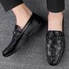 Fashion Men's Genuine Leather Loafers Classic Business Casual Slip-On Dress Shoes for Men Comfortable Stylish Office Work Formal Shoes