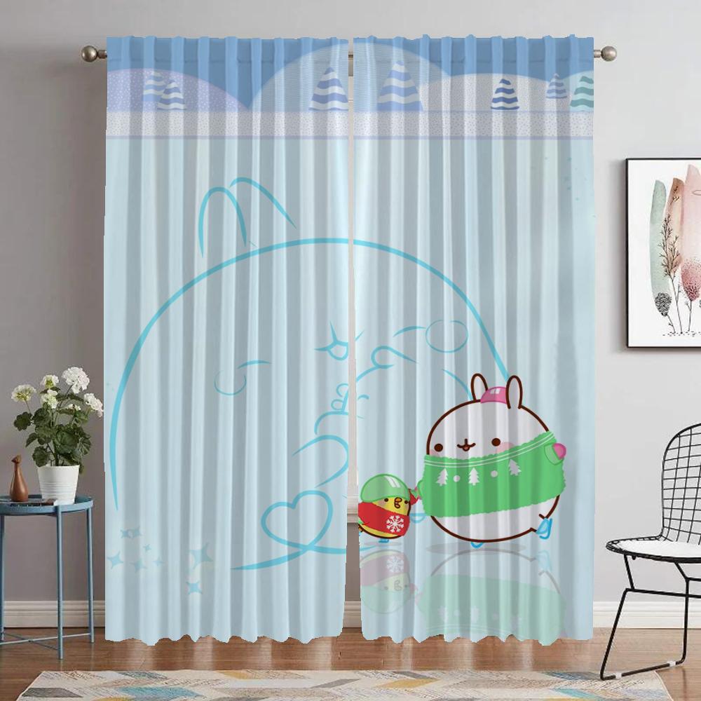 Кухонные шторы для спальни Molang, занавески для гостиной, перегородки для украшения Хэллоуина, противомоскитные шторы, 2 шт., оттенки