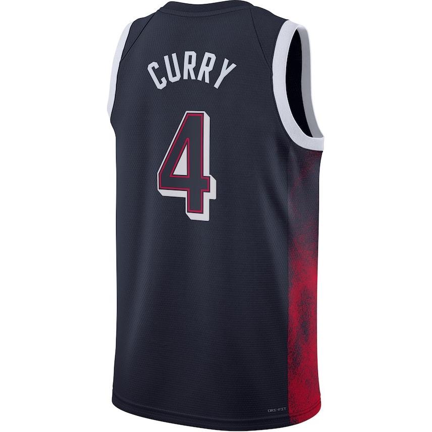 Nike Футболка Curry Olympic Away Team USA Dream Team без рукавов для баскетбола, унисекс, темно-синяя 201930-858