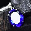 120.25 Ct Lab Created Blue Sapphire CERTIFIED Oval Pendant 925 Sterling Silver MY-PD-137-NS