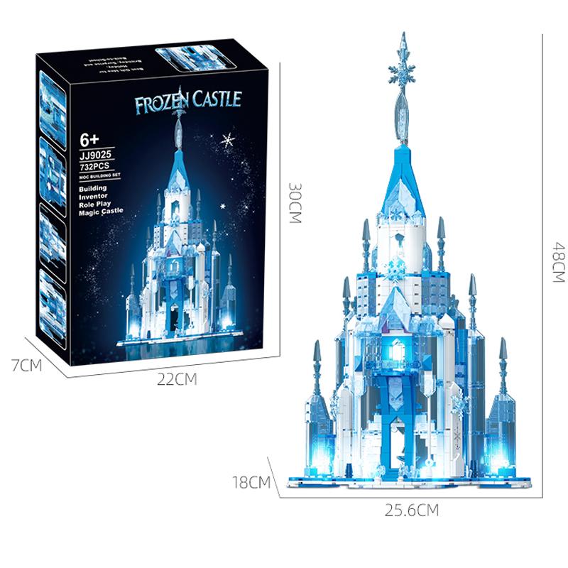 732PCS Ice Snow Castle Building Blocks Fairy Tale Princess Magic Castle Building Model Bricks Children's DIY Toy Holiday Gift