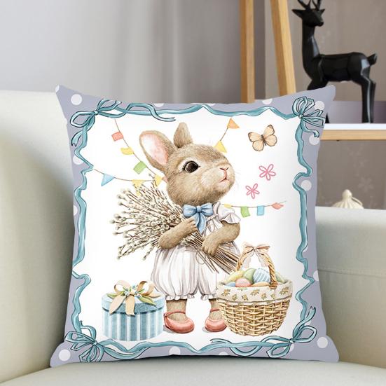 Пасхальный кролик Весенняя наволочка наволочка украшение мягкая износостойкая не выцветающая квадратная