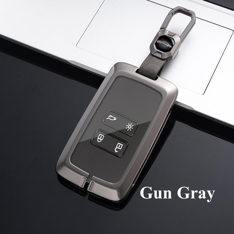 Чехол для автомобильного ключа из цинкового сплава для Renault, силиконовый чехол для ключей, цепочка для ключей для Renault Kadjar Megane Koleos QM5 QM6 2016 2018