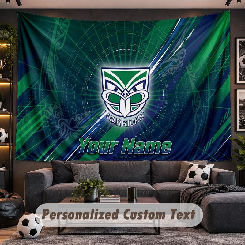 Wall Hanging Tapestry Custom NameWigan Warriors Pattern Personalized Printed Fabric Wall Decor