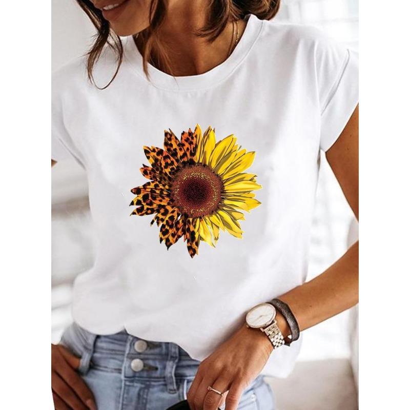 Women's Short-sleeved Explosive Insect Butterfly Dragonfly Print Round Neck T-shirt Women Clothes Oversized T Shirt Harajuku