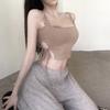 Женские кофточки, белые летние укороченные топы без рукавов, сексуальные милые повседневные топы в стиле каваи для девочек, универсальные повседневные топы на бретельках