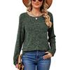 Spring Autumn Solid Top for Women Round Neck Loose Long Sleeve T-shirt