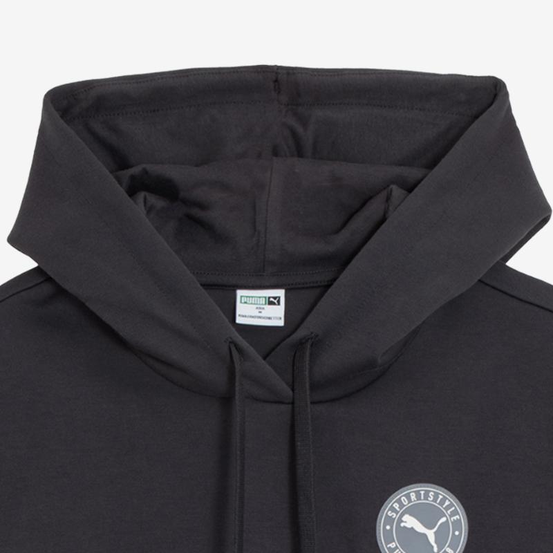 Puma Sports Lifestyle Series Hooded Pullover Training Casual Sweatshirt Women Sweatshirt Gray Black 627883-75