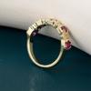 BELLA BOX Роскошные золотые кольца с инкрустацией розово-красного циркона, элегантные женские кольца для свадебной вечеринки, нежные модные украшения