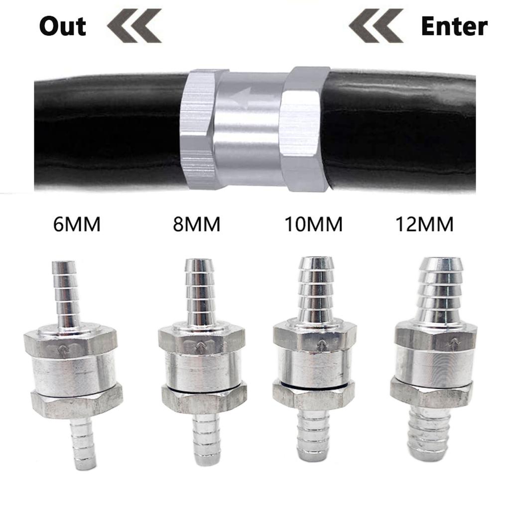 Fuel Non Return Check Valve 6/8/10/12mm Aluminium Alloy Petrol Diesel Water Fuel Line One Way for Peugeot Renault