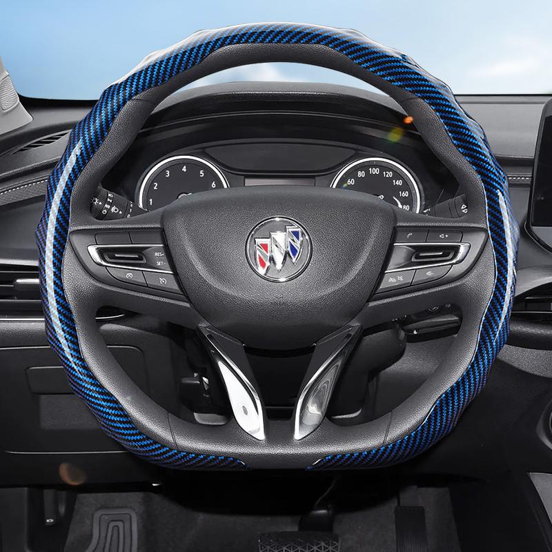 Подходит для Buick Чехол на руль с текстурой под карбон, защелкивающийся, волнообразной формы, спортивный дизайн, прочный защитный чехол, Encore Gx Envista Envision