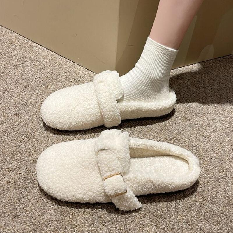 Меховые тапочки Женские Новые туфли-мюли Балетки Замшевые Короткие плюшевые туфли 2025 Зима Женские кроссовки Шлепанцы Слингбэки Слайды